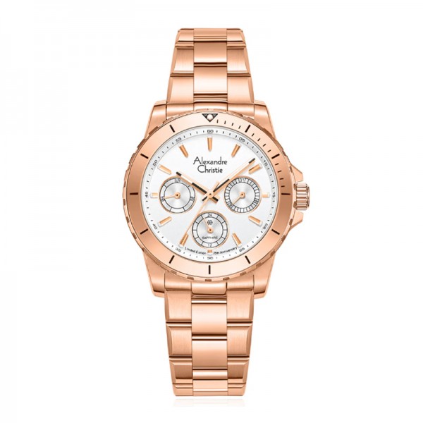 Alexandre Christie AC 6141 Rosegold White Lady Limited Edition 25th Anniversary XXVBFBRGSL